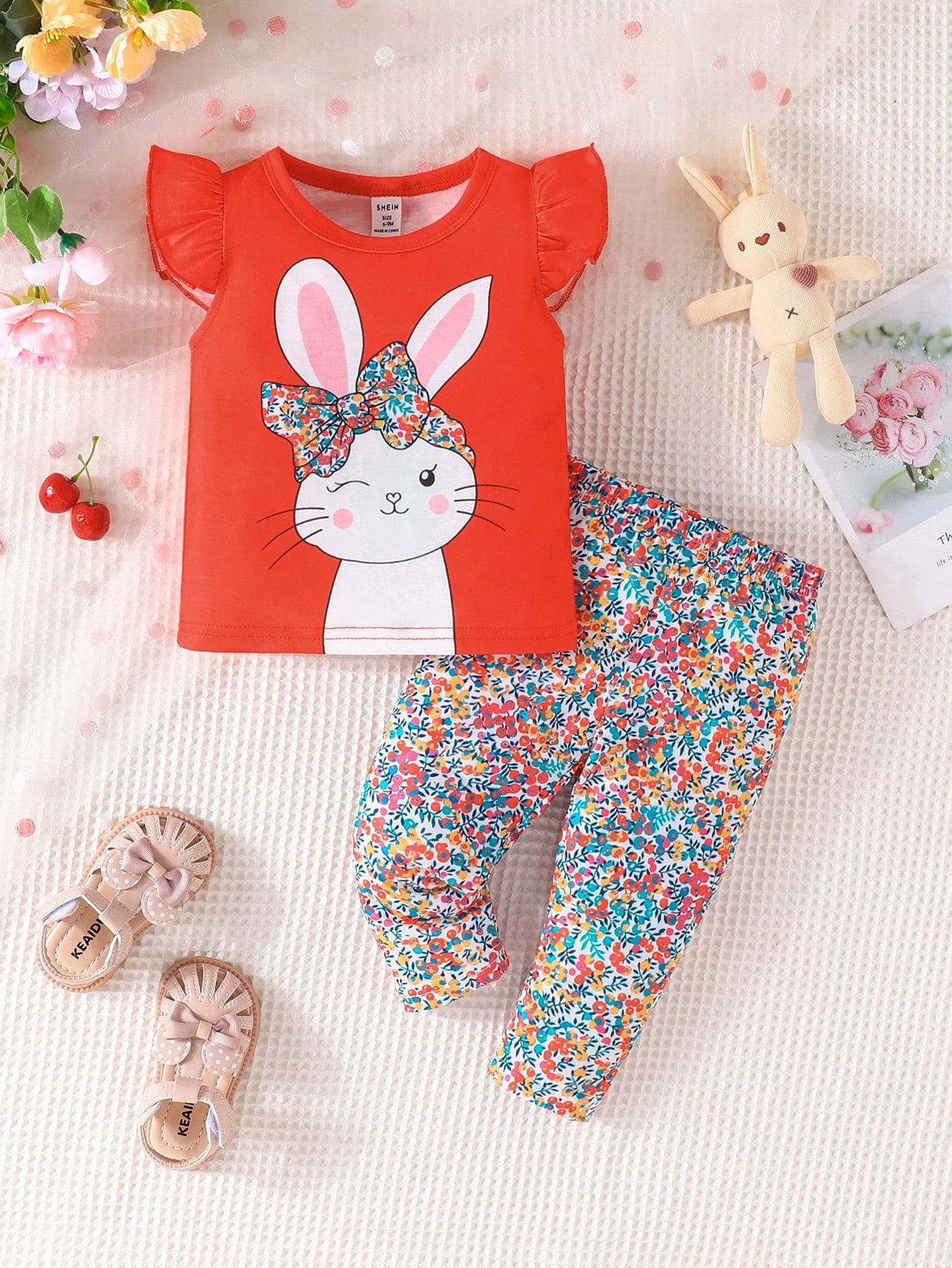 Adorable Baby Easter Outfit: Cute Rabbit Print Set