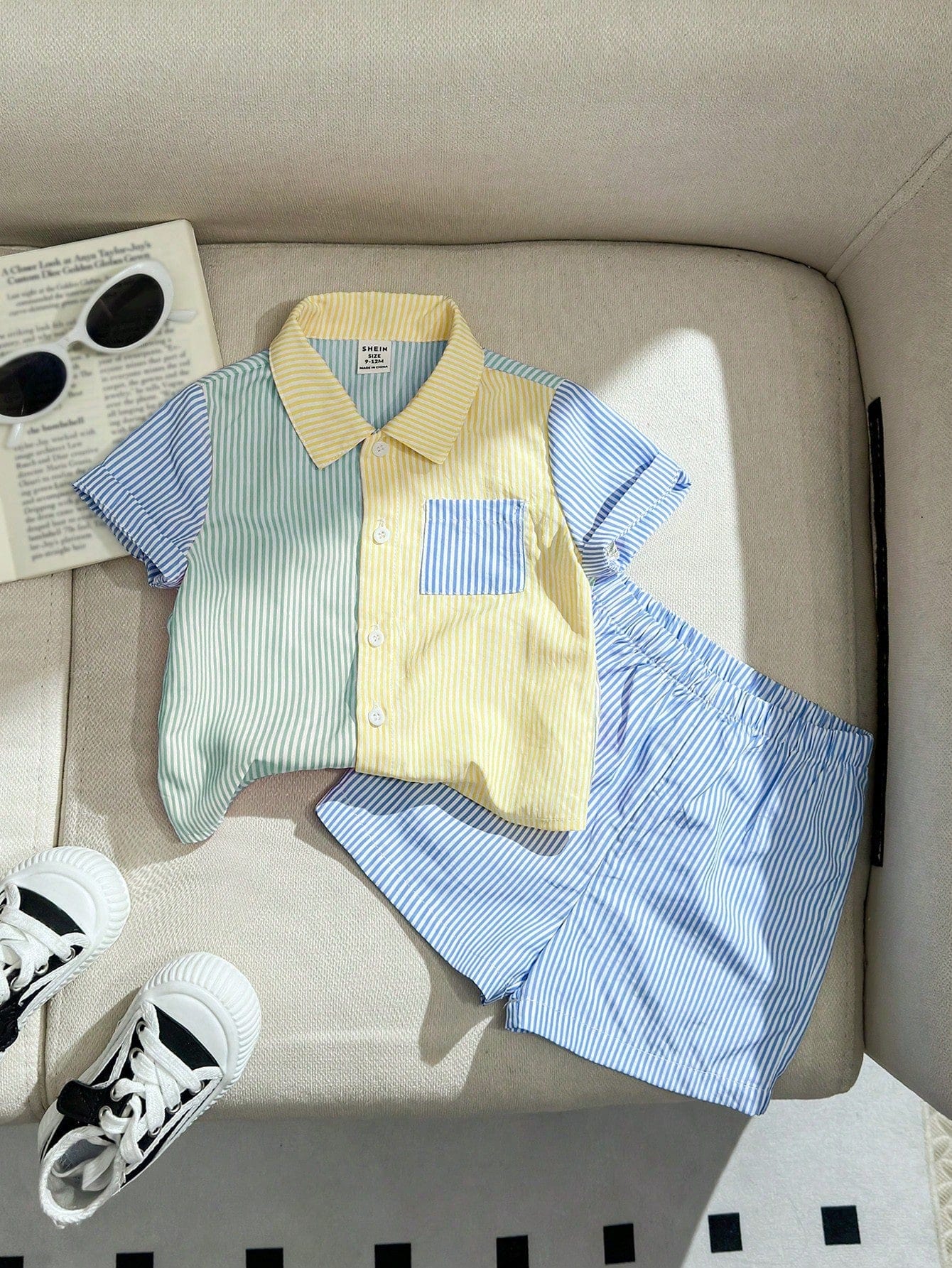 Adorable Baby Easter Outfit: Color Block Polo & Shorts Set