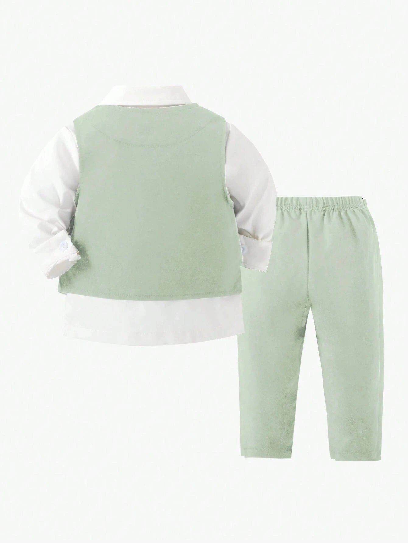 Charming St. Patrick's Day Outfit: 2pcs Suit with Vest & Pants for Boys