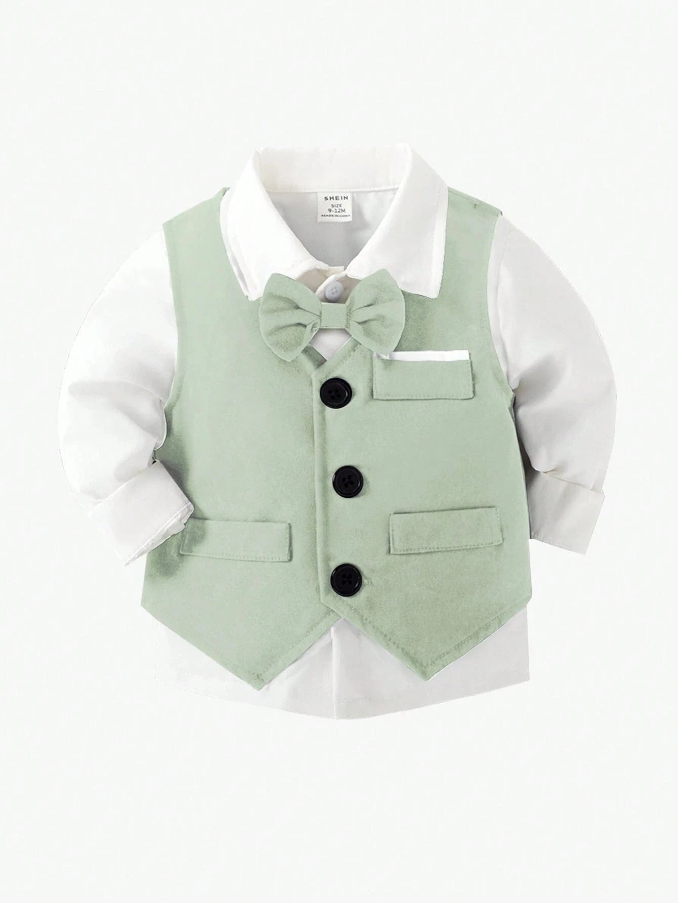 Charming St. Patrick's Day Outfit: 2pcs Suit with Vest & Pants for Boys