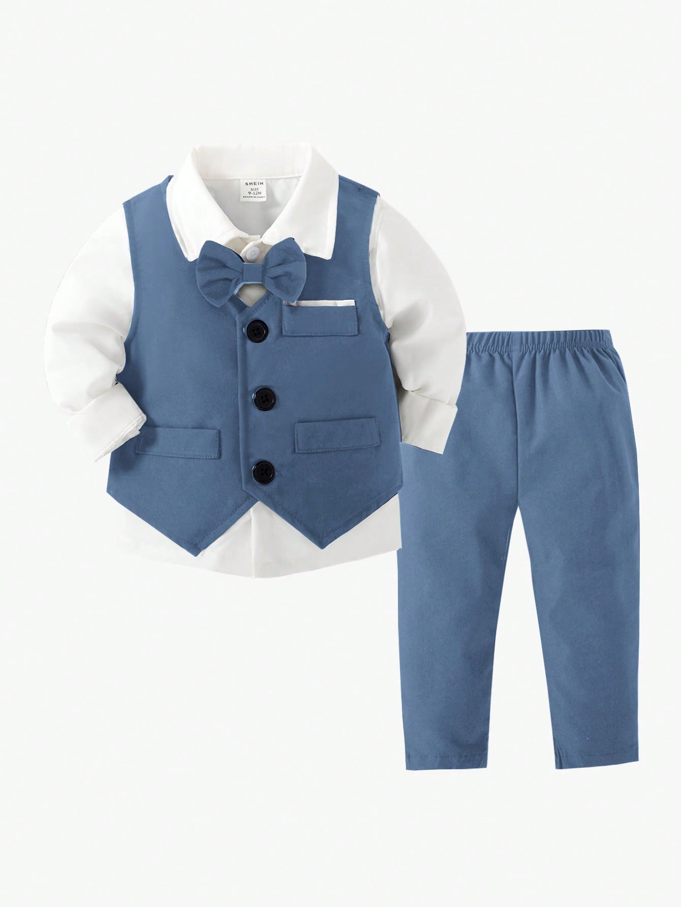 Charming St. Patrick's Day Outfit: 2pcs Suit with Vest & Pants for Boys