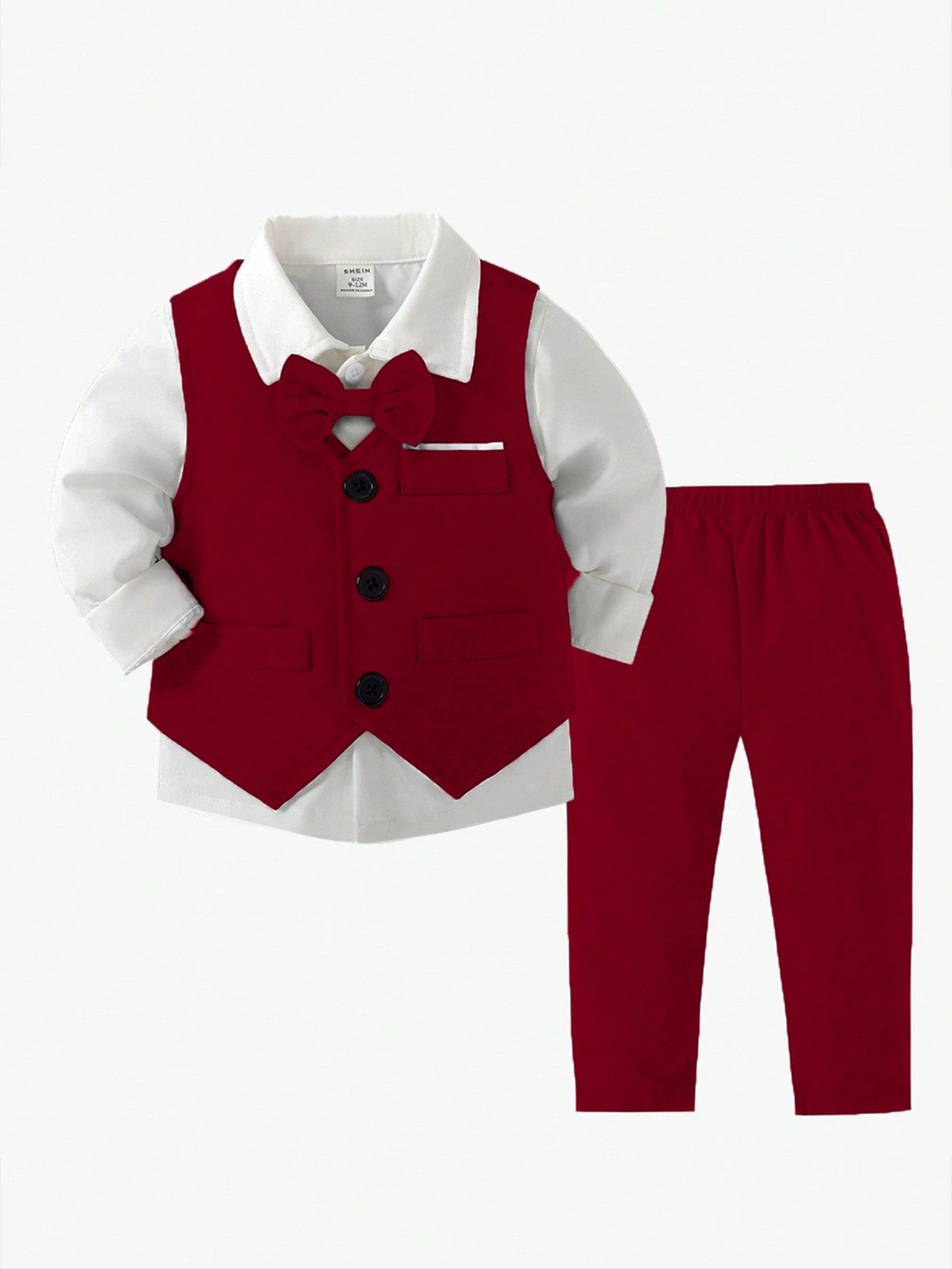 Charming St. Patrick's Day Outfit: 2pcs Suit with Vest & Pants for Boys