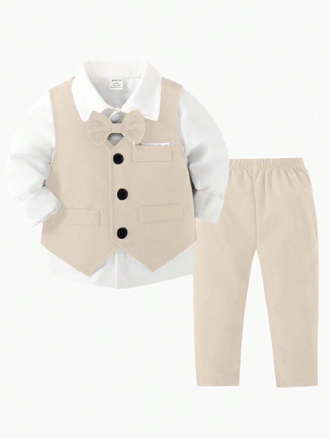 Charming St. Patrick's Day Outfit: 2pcs Suit with Vest & Pants for Boys