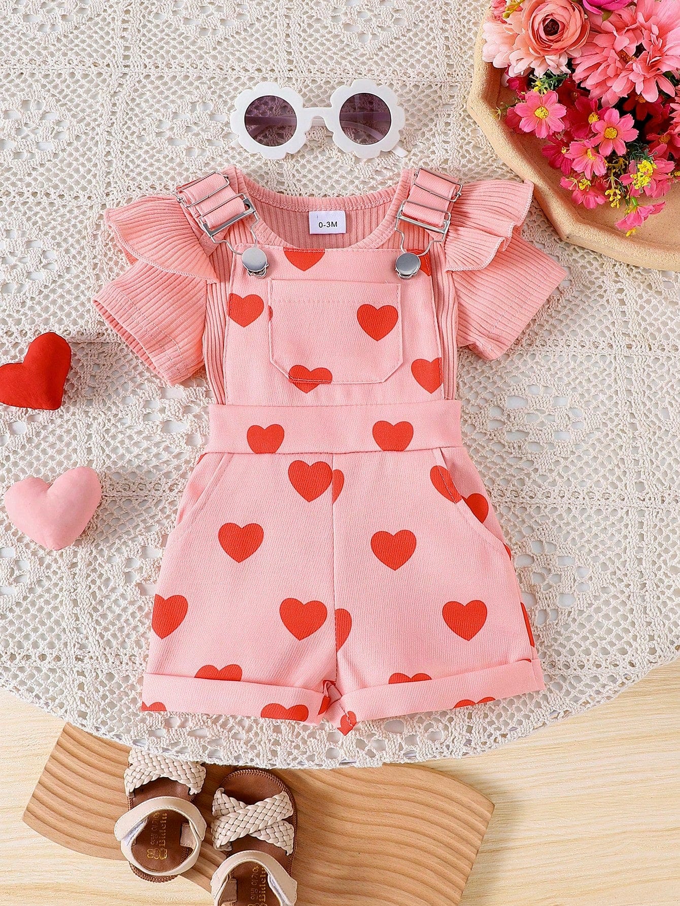 Adorable St. Patrick's Day Outfit for Baby Girls - Cute Romper & Bib Pants Set