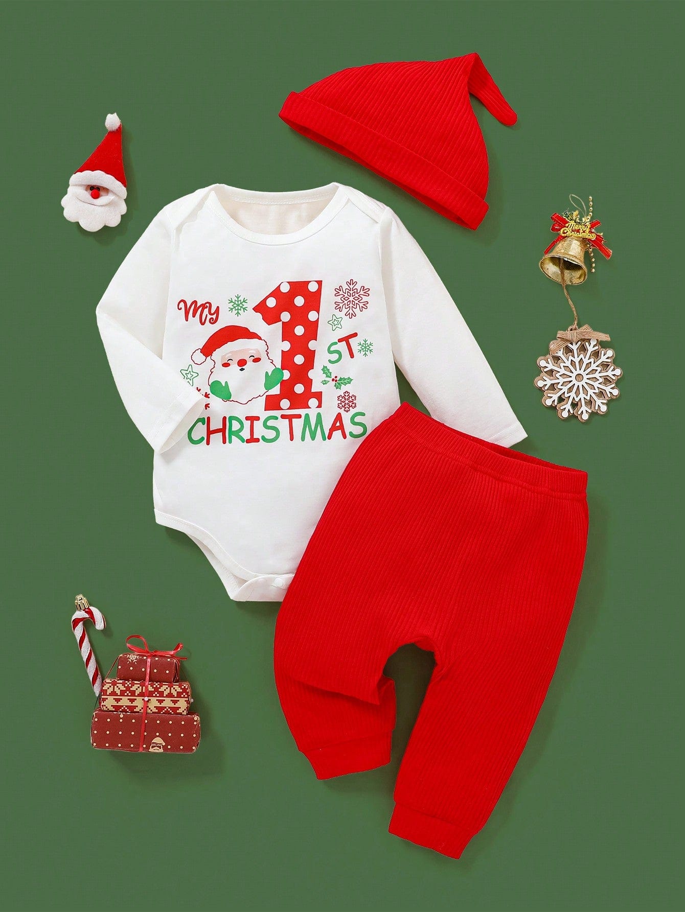 Adorable St. Patrick's Day Outfit for Babies: Dinosaur Romper, Pants & Hat Set