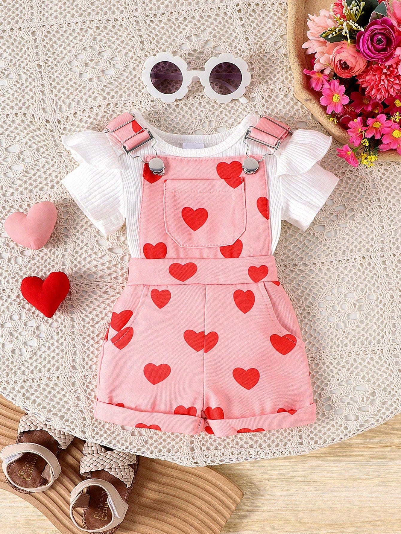 Adorable St. Patrick's Day Outfit for Baby Girls - Cute Romper & Bib Pants Set