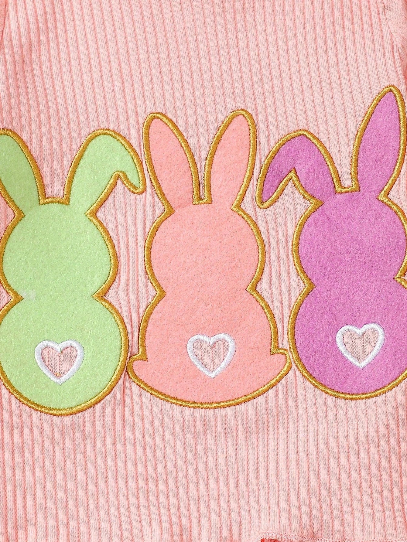 Adorable Baby Easter Outfit: Cute Rabbit Embroidery Set