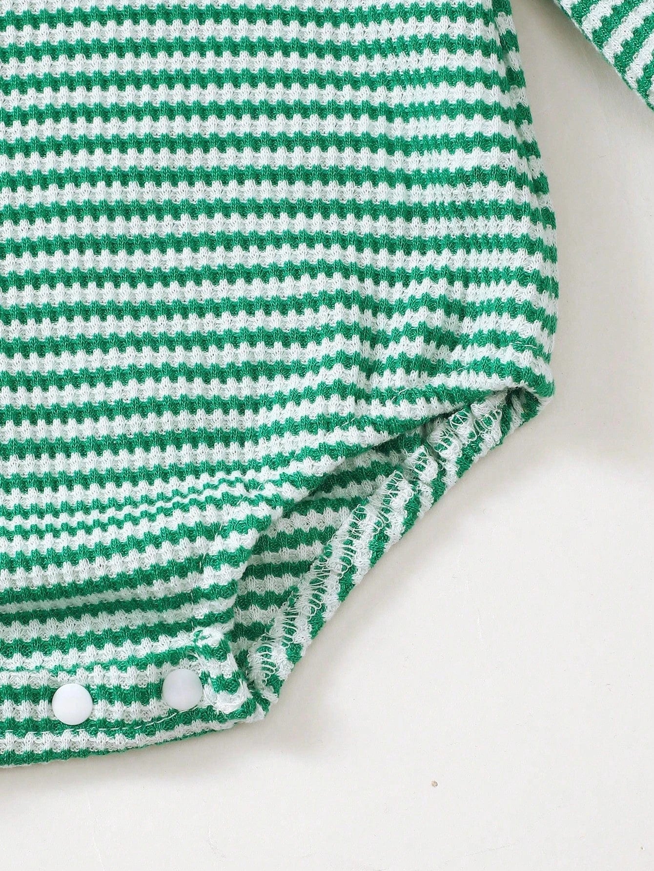 Adorable St. Patrick's Day Outfit: Clover Embroidered Green Striped Romper