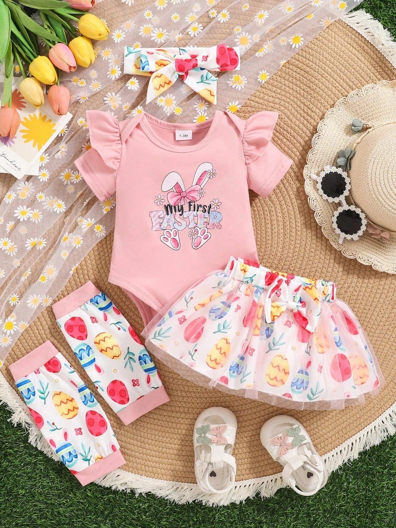 Charming Baby Easter Outfit: Bunny & Egg Romper