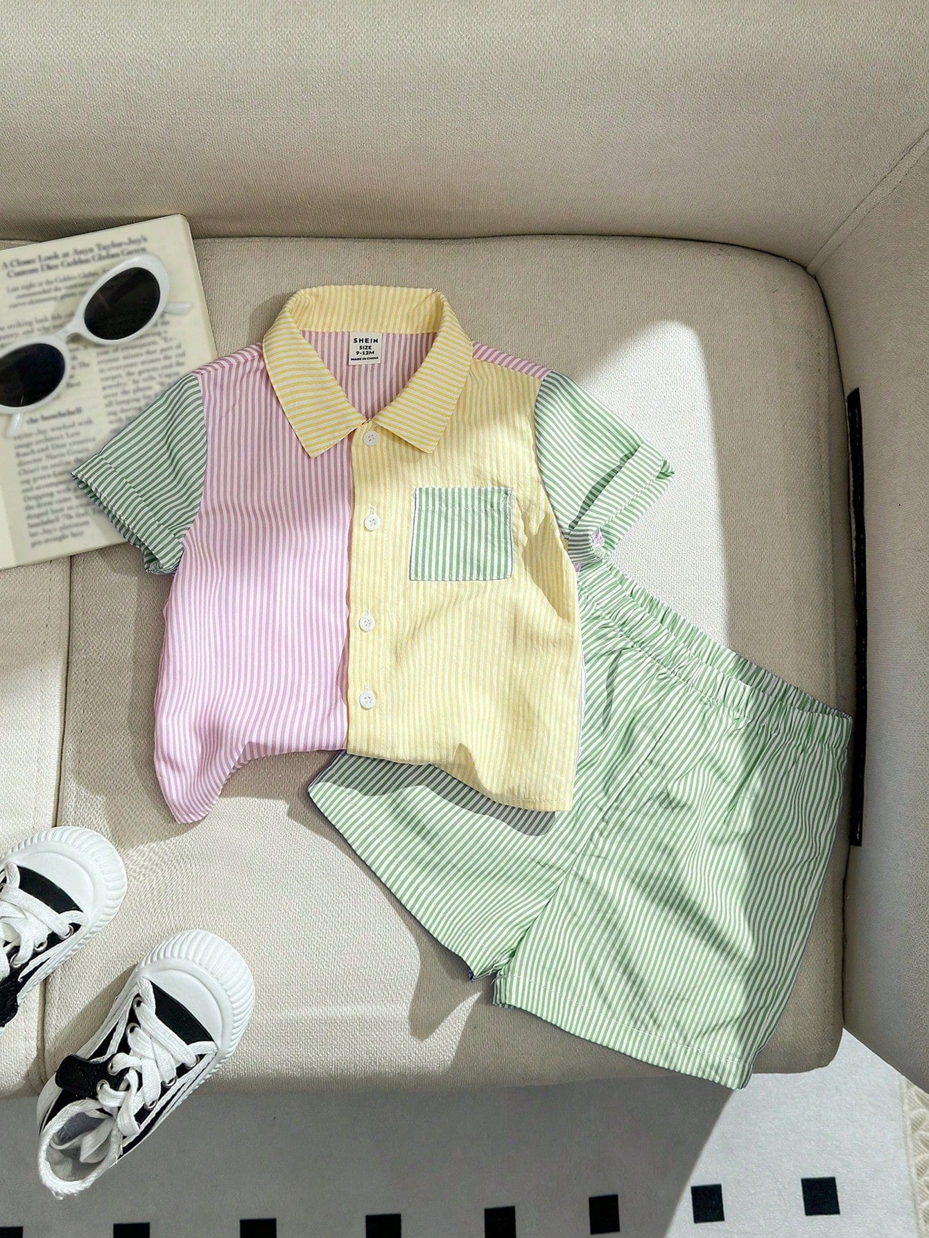 Adorable Baby Easter Outfit: Color Block Polo & Shorts Set