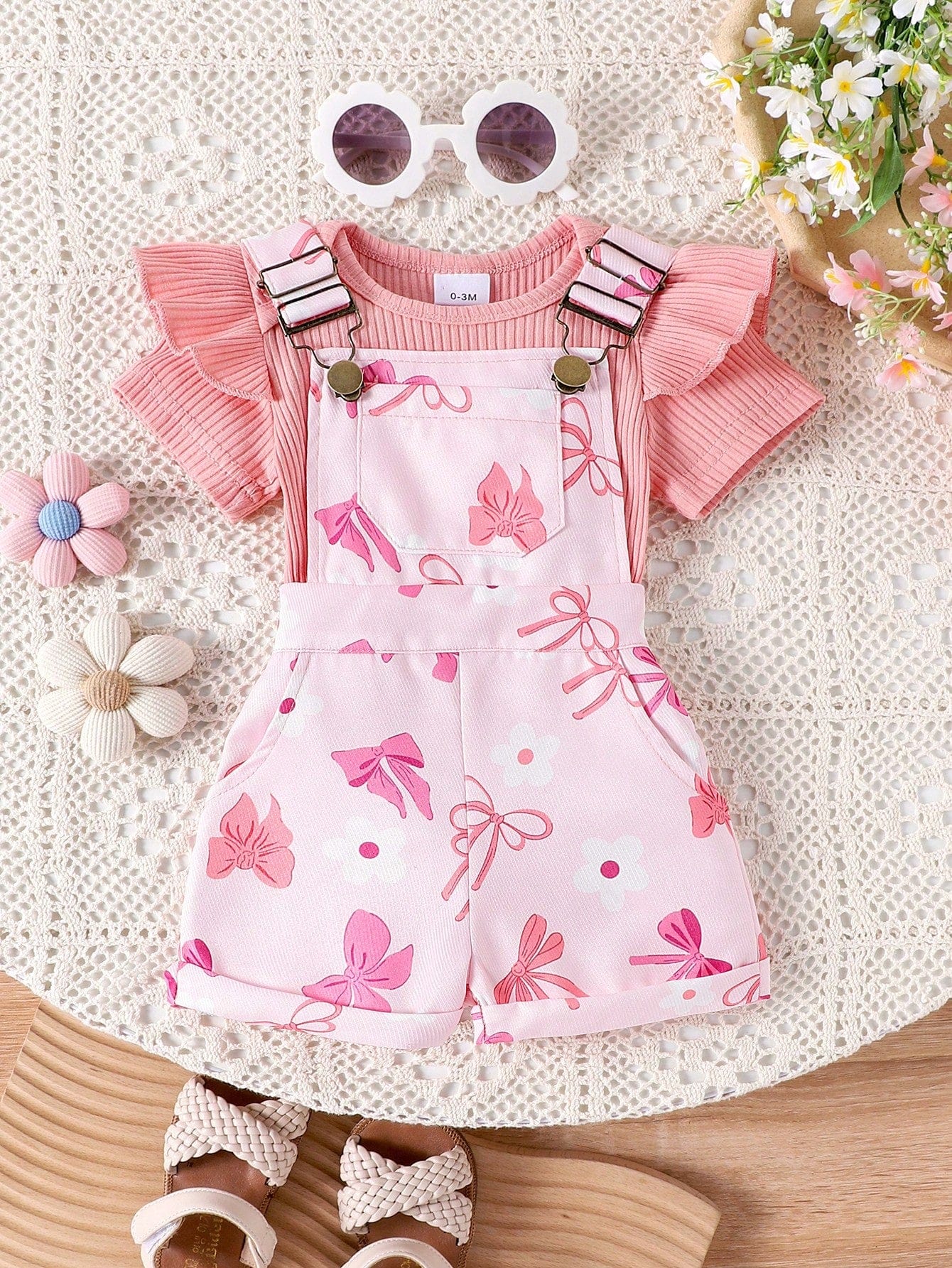 Adorable St. Patrick's Day Outfit for Baby Girls - Cute Romper & Bib Pants Set