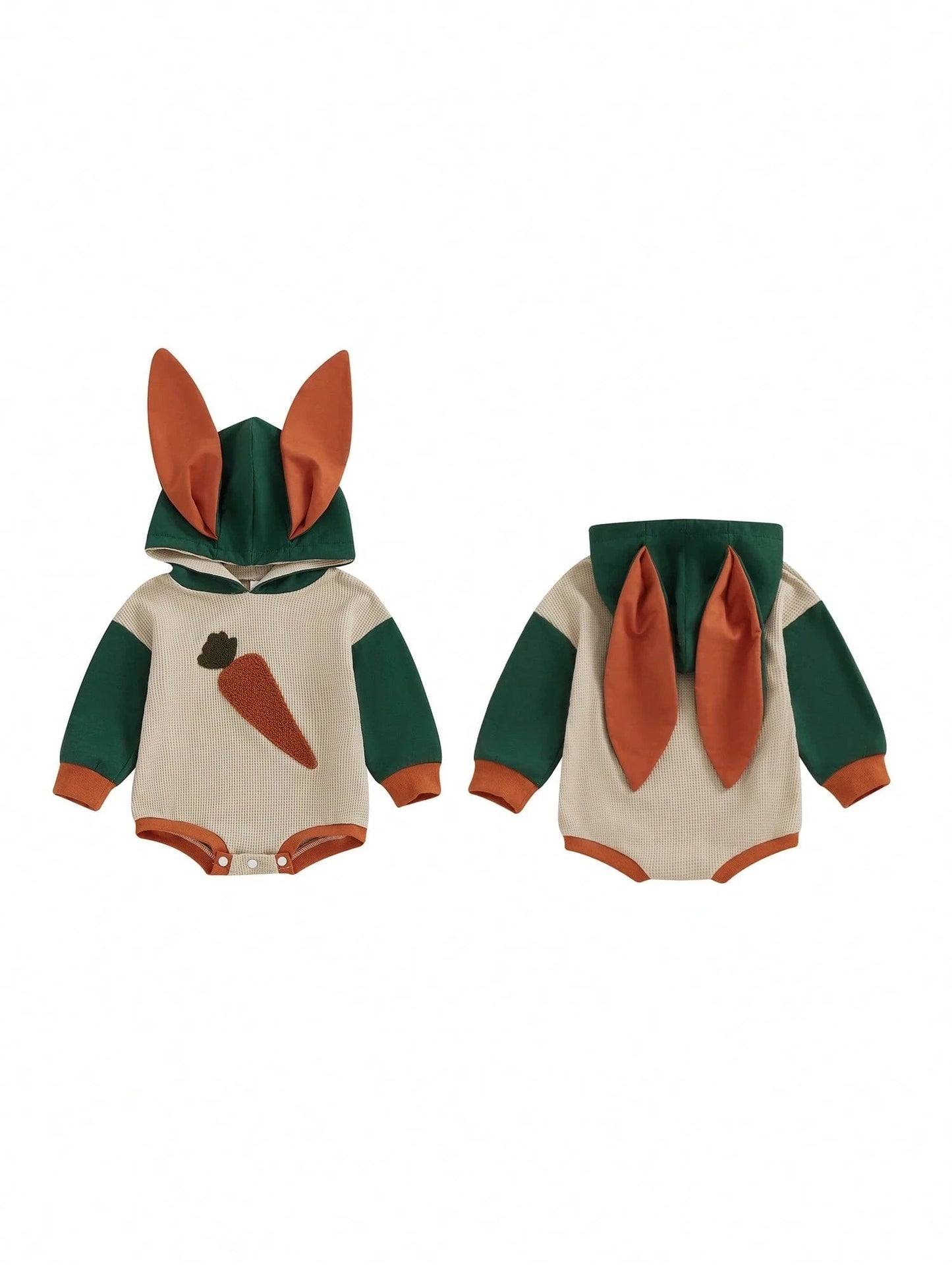 Adorable Baby Easter Outfit: Hooded Carrot Romper