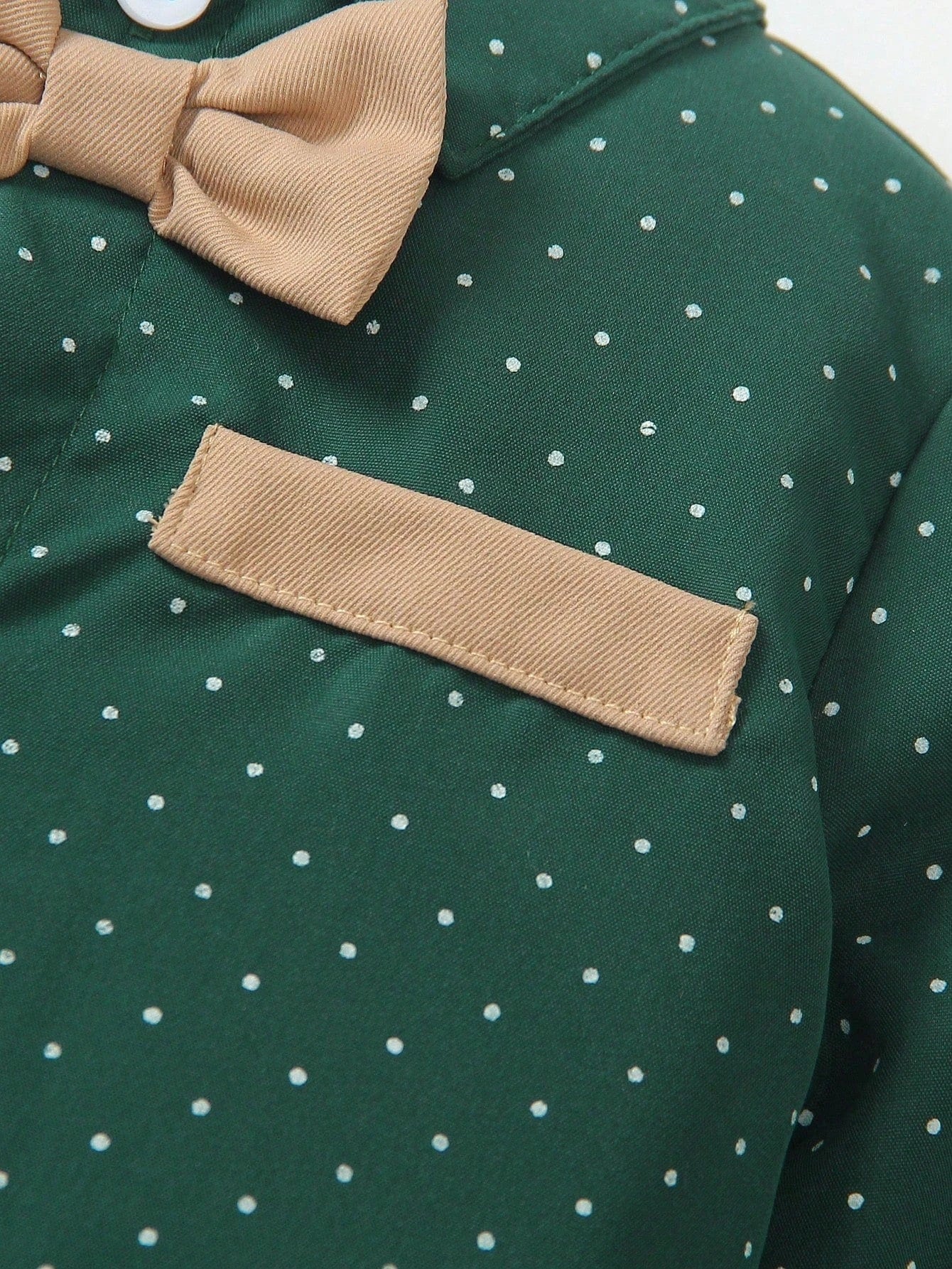 St. Patrick's Day Outfit: Baby Boy Polka Dot Bow Tie Shirt & Suspender Pants Set