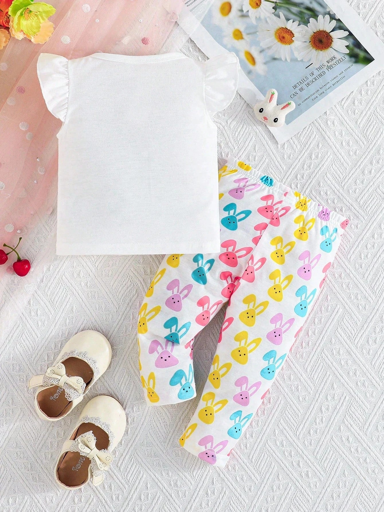 Adorable Baby Easter Outfit: Cute Rabbit Print Set
