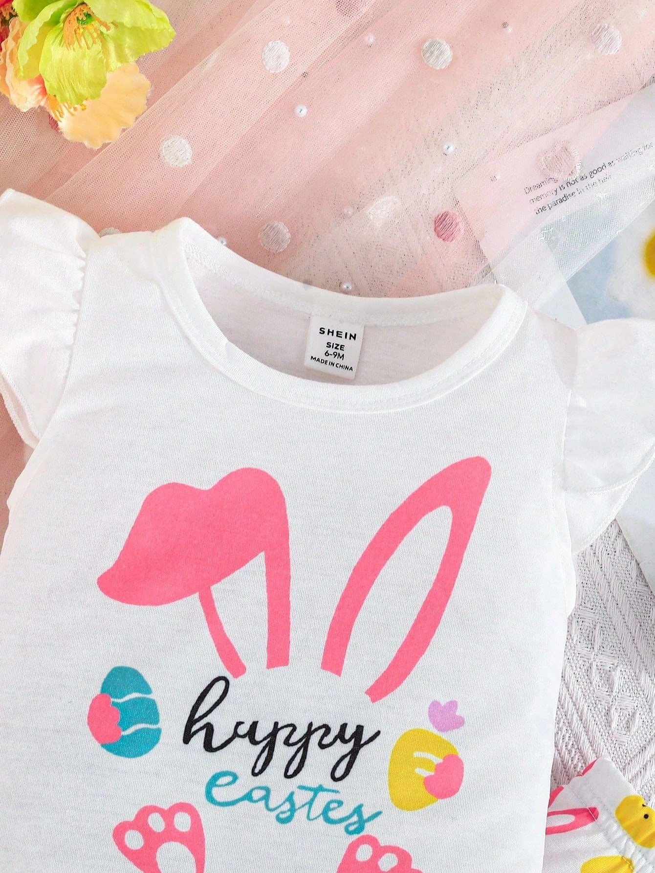 Adorable Baby Easter Outfit: Cute Rabbit Print Set