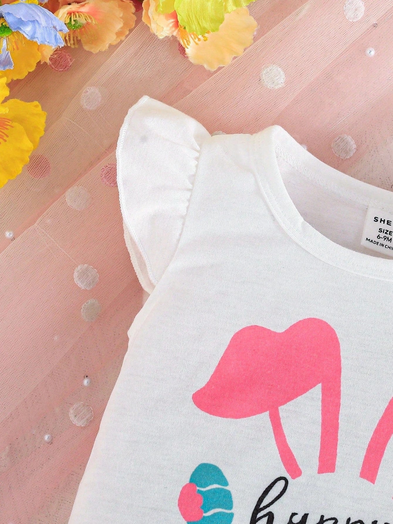 Adorable Baby Easter Outfit: Cute Rabbit Print Set