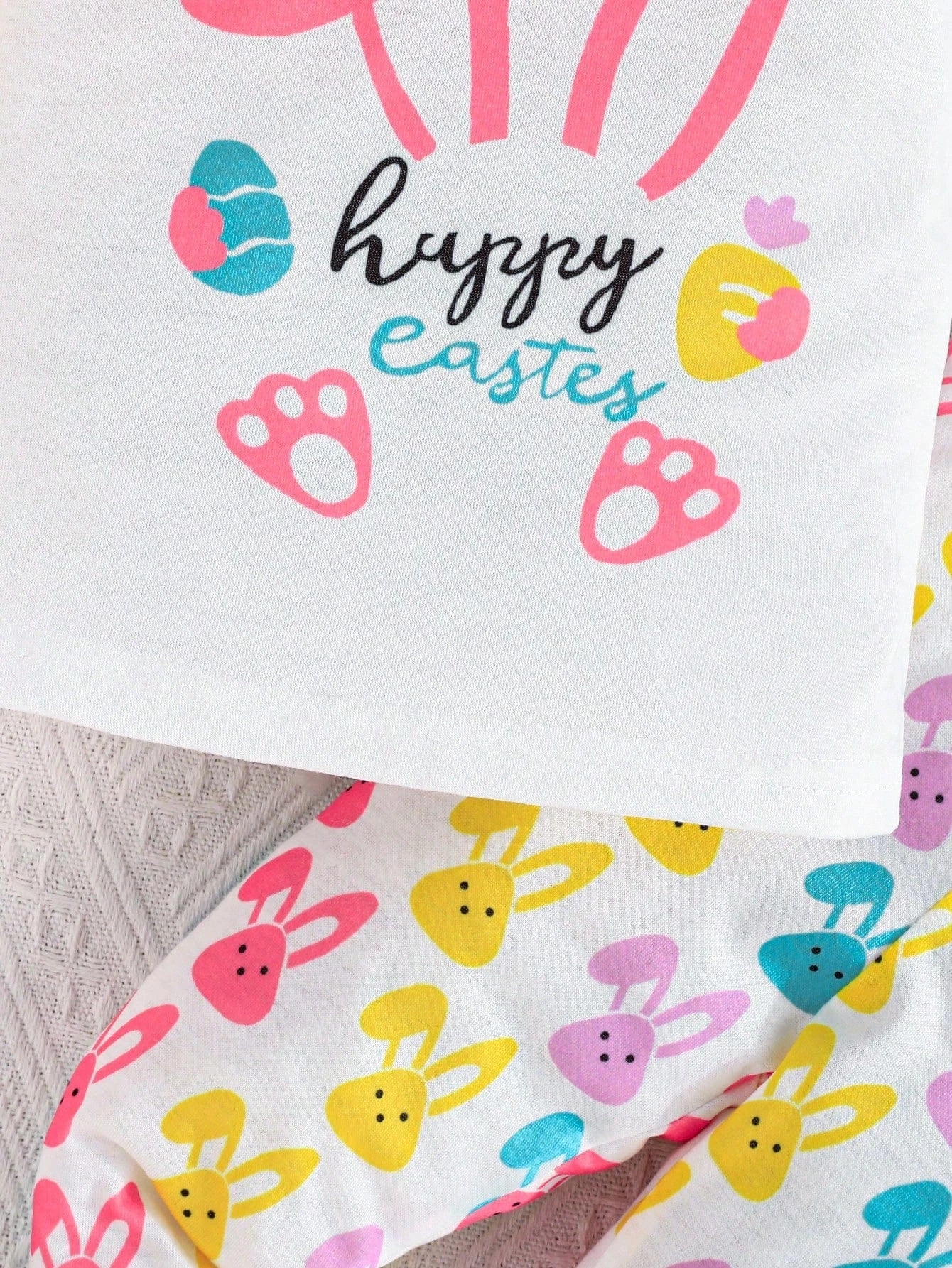 Adorable Baby Easter Outfit: Cute Rabbit Print Set