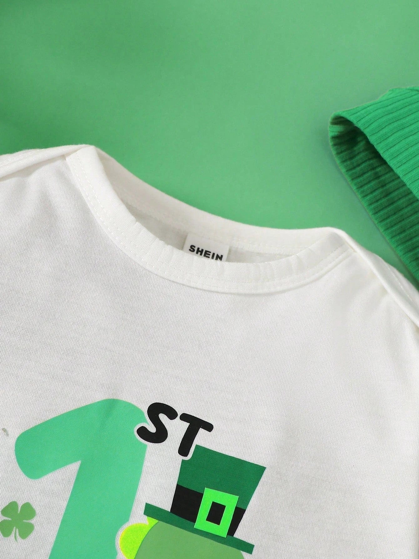 Adorable St. Patrick's Day Outfit for Babies: Dinosaur Romper, Pants & Hat Set