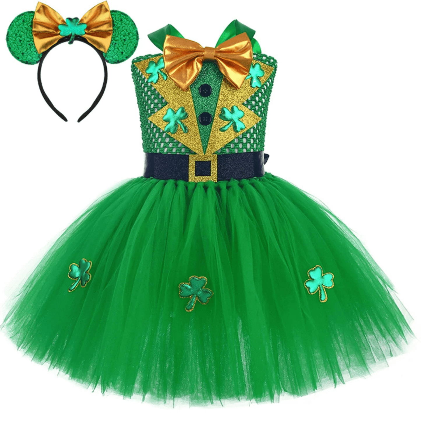 Leprechaun Costume - Girls' Tutu Dress with Headband
