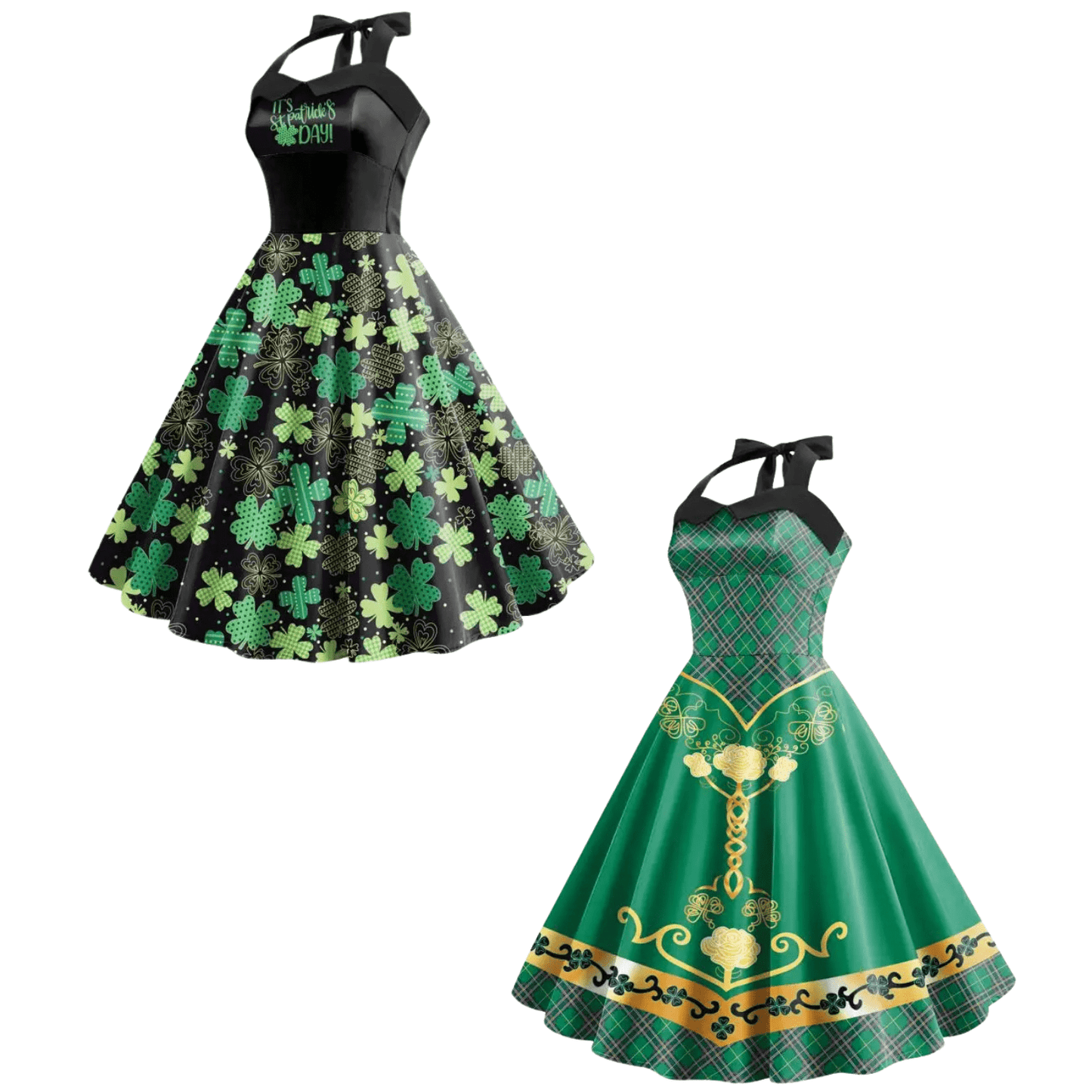 Leprechaun Costume - Women's Halterneck St. Patrick's Day Dress