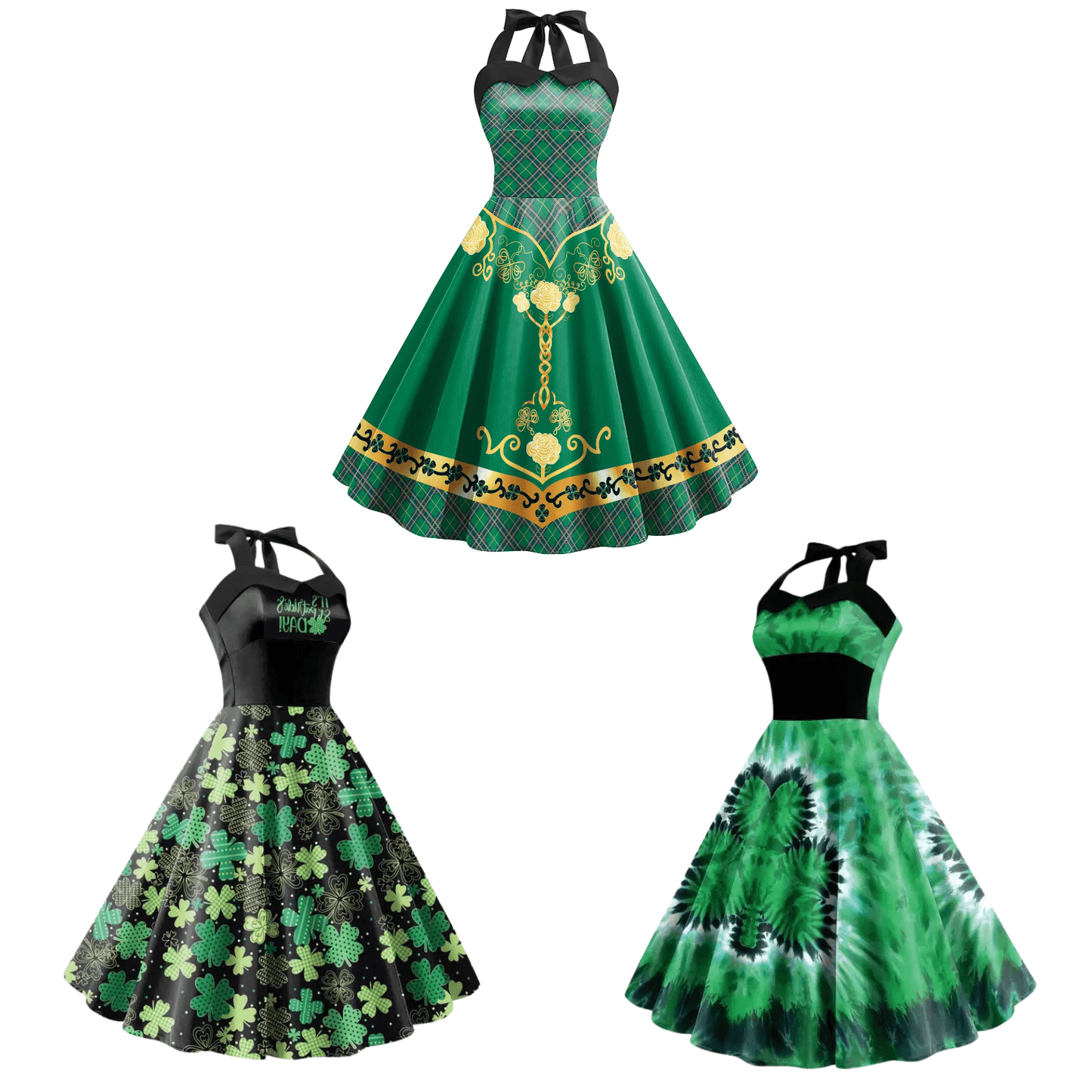 Leprechaun Costume - Women's Halterneck St. Patrick's Day Dress