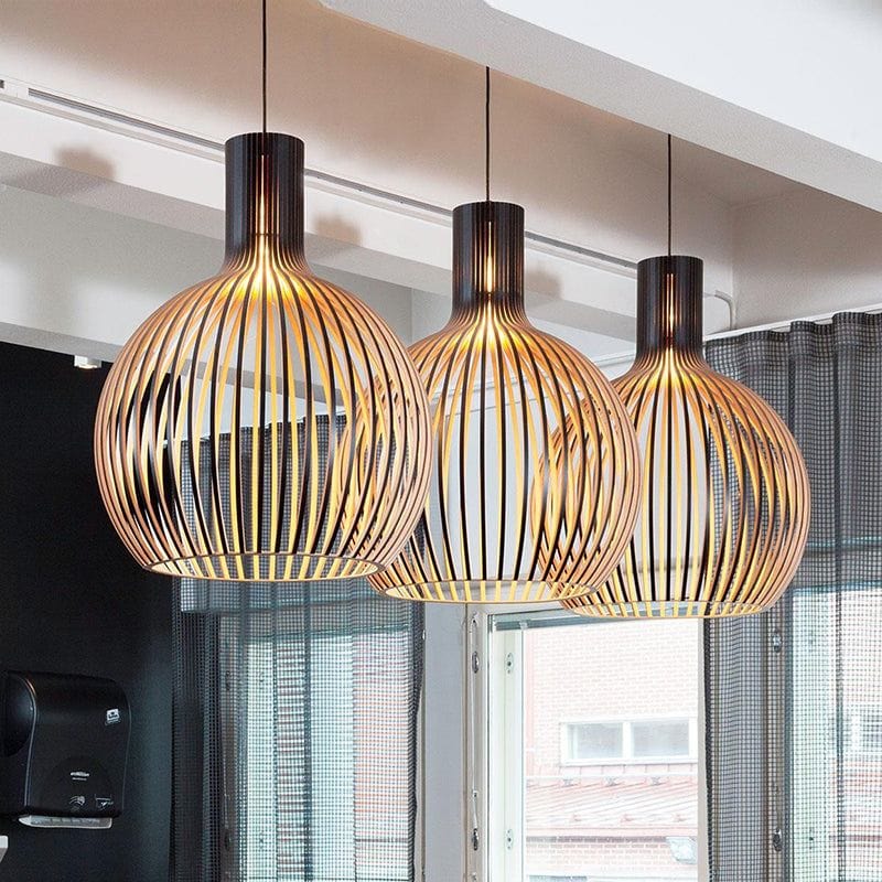 Artisan Crafted Wooden Pendant Light