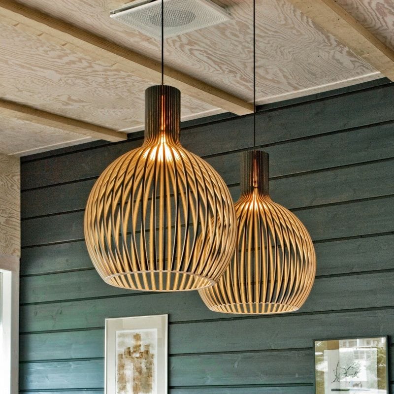 Artisan Crafted Wooden Pendant Light