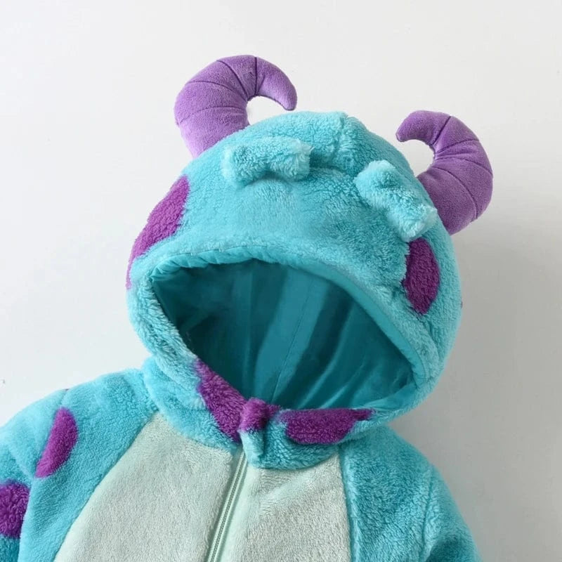 Cozy Cartoon Animal Fleece Jumpsuit for Toddlers