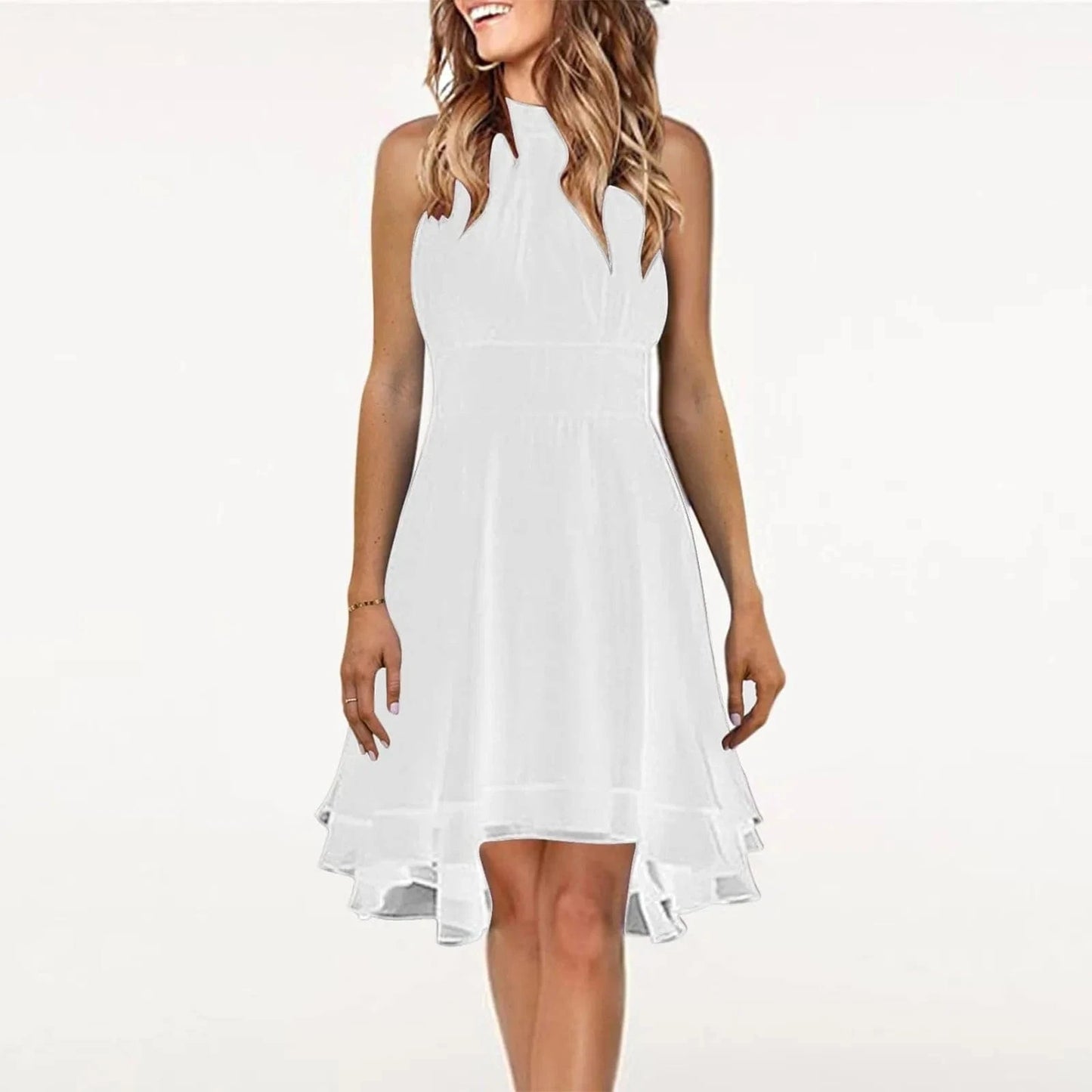 Chic Layered Halter Dress for Women