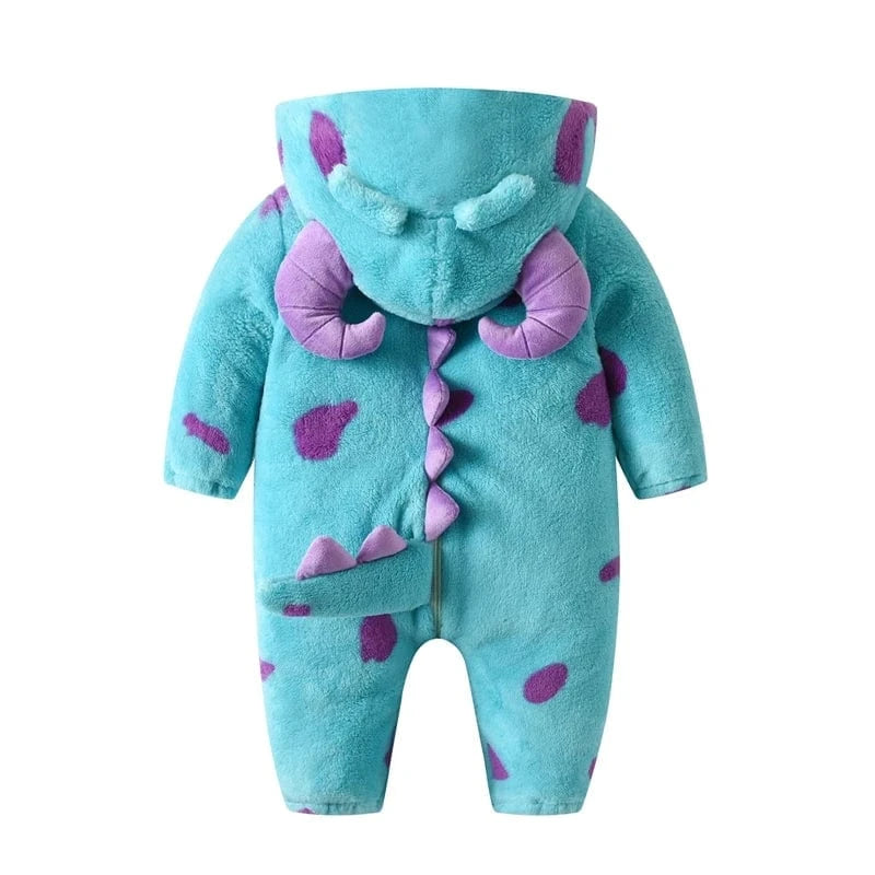 Cozy Cartoon Animal Fleece Jumpsuit for Toddlers