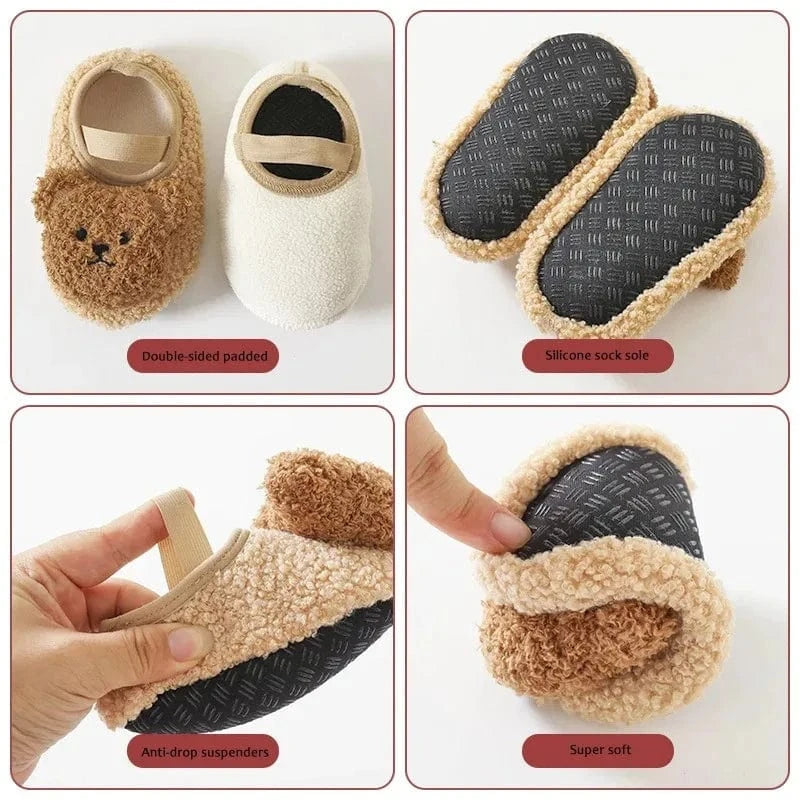 CUDDLEPAWS – Cozy Bear Slippers for Kids