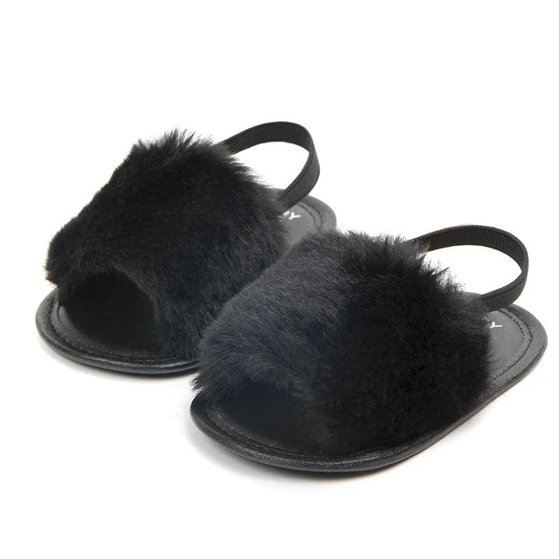 Fluffy Heart Baby Sandals