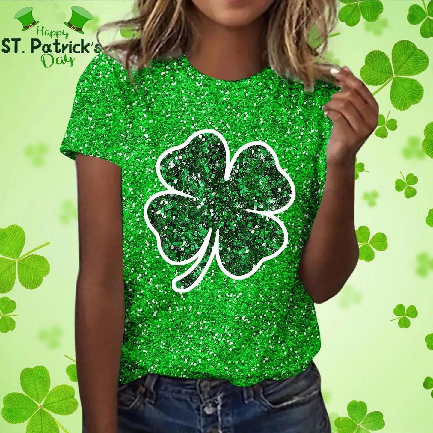 Four-Leaf Glow St. Patrick’s Shirt