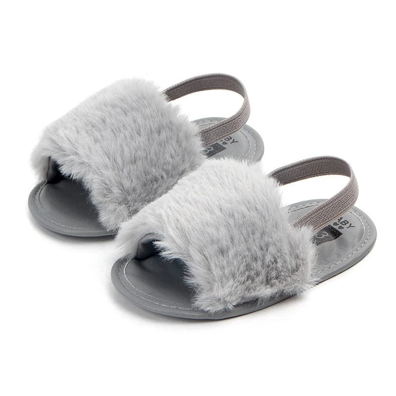 Fluffy Heart Baby Sandals