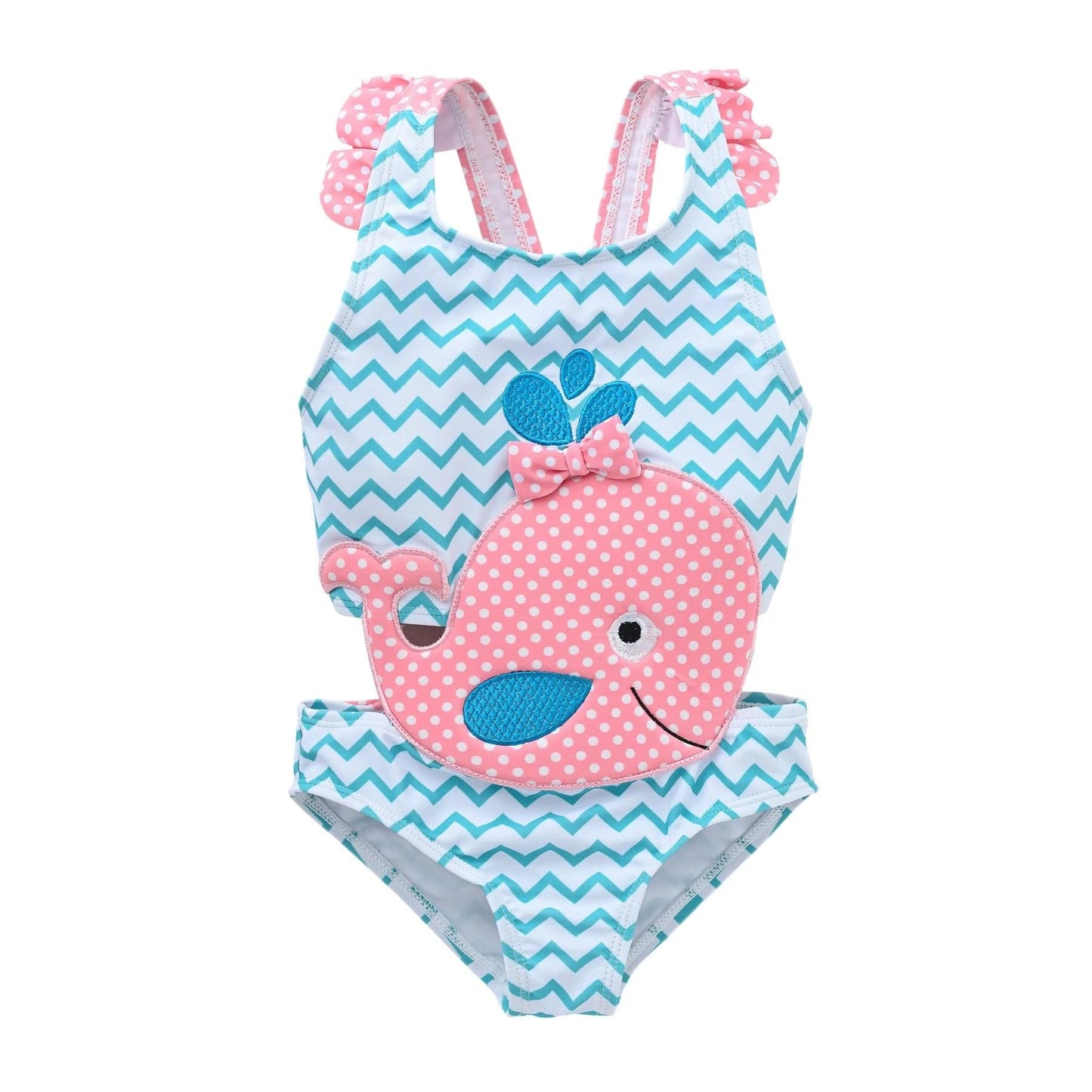 Pink Swan & Animal Cartoon Baby Swimsuit