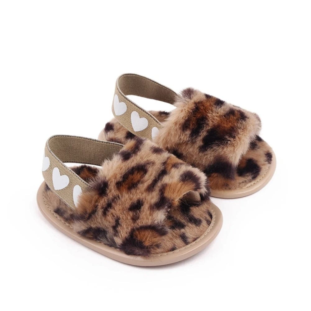 Fluffy Heart Baby Sandals