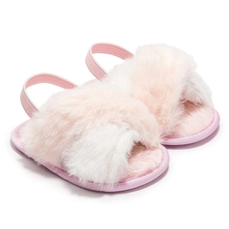 Fluffy Heart Baby Sandals