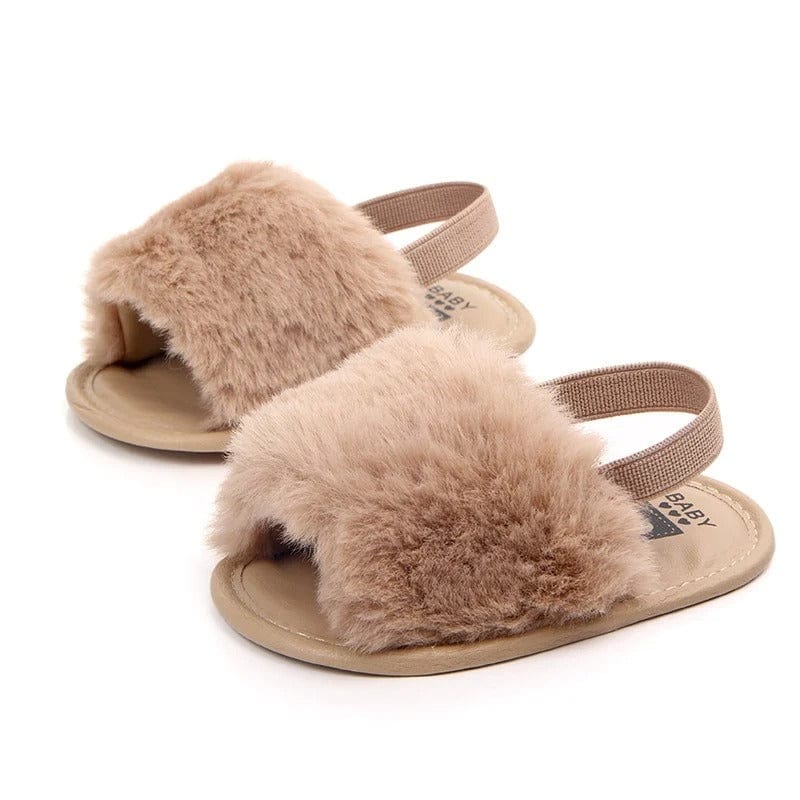 Fluffy Heart Baby Sandals