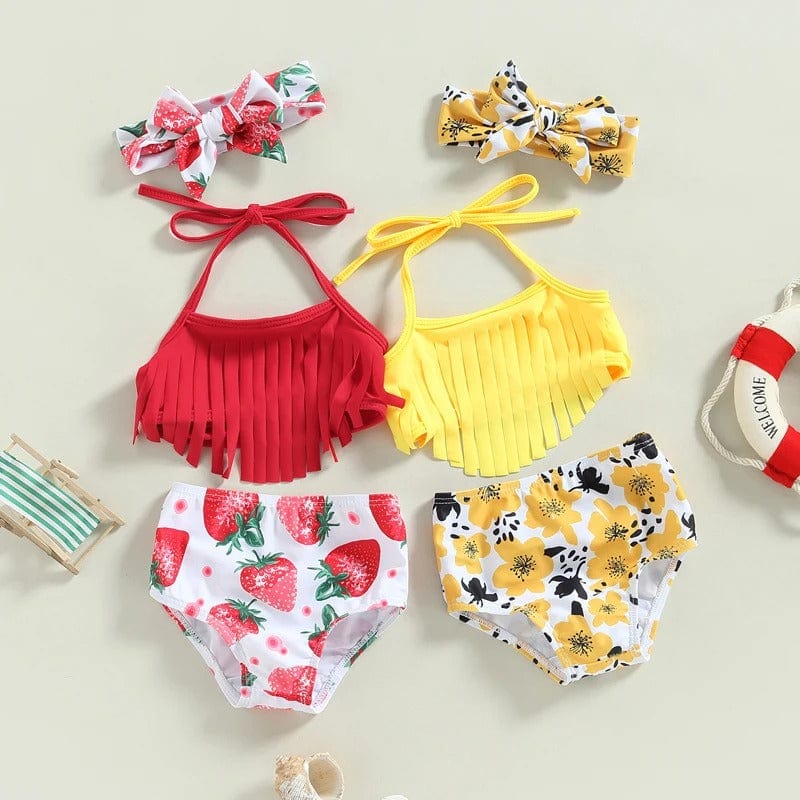 Baby Swimsuit - 3-Piece Tassel Bikini Set
