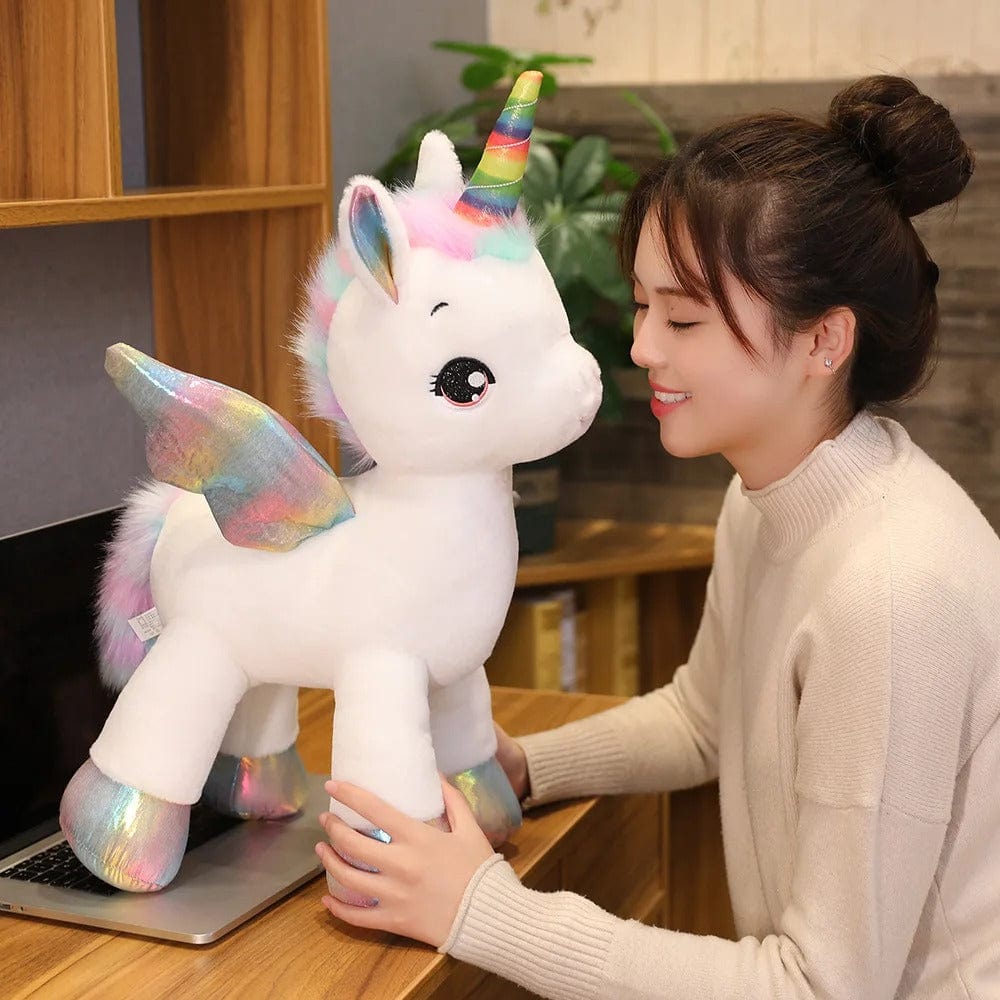 Rainbow Unicorn Plush Toy with Wings