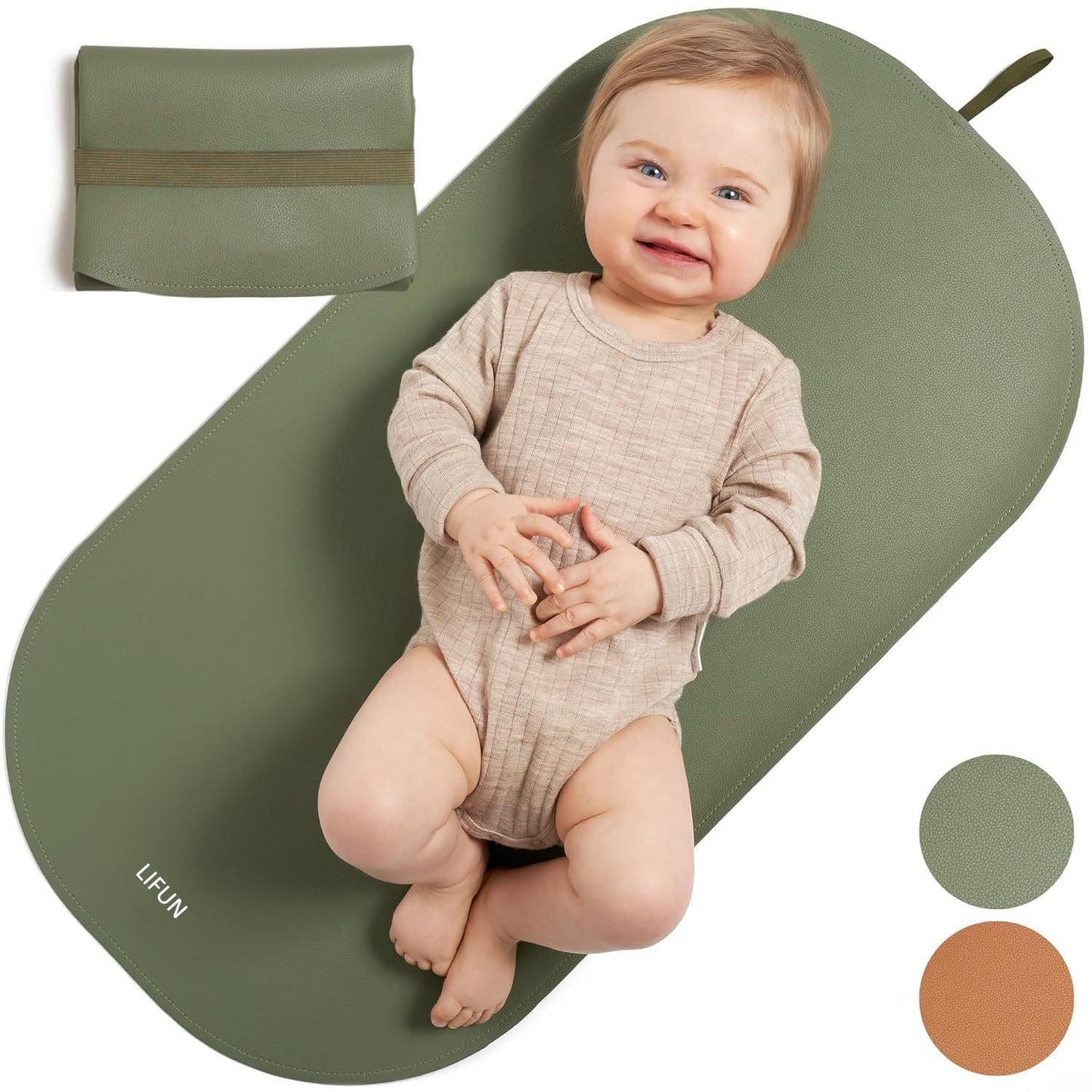 Portable Vegan Leather Changing Pad