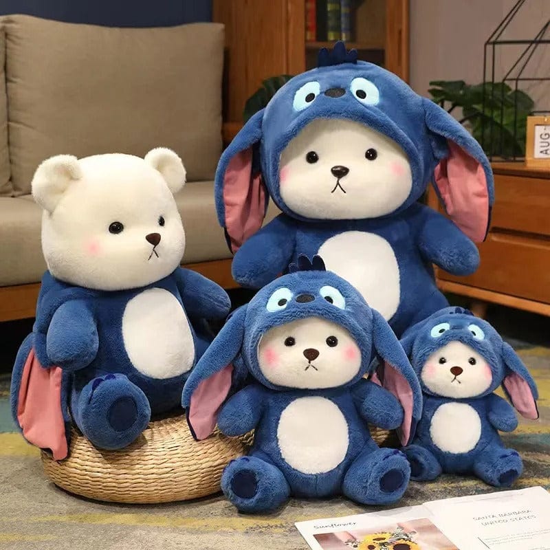Blue Bunny Hooded Stuffed Bear - Cozy Plush