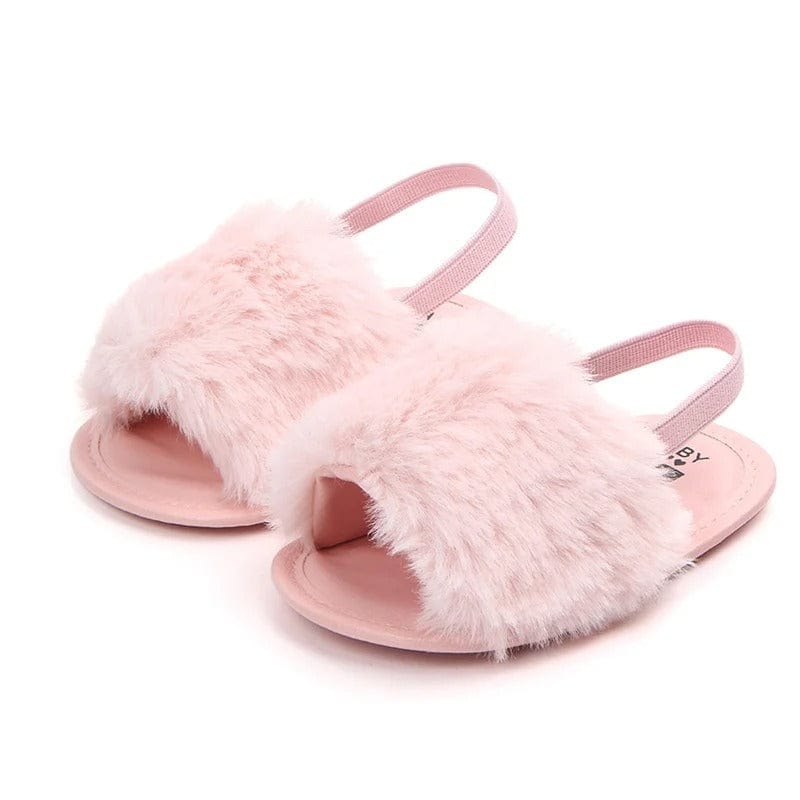 Fluffy Heart Baby Sandals