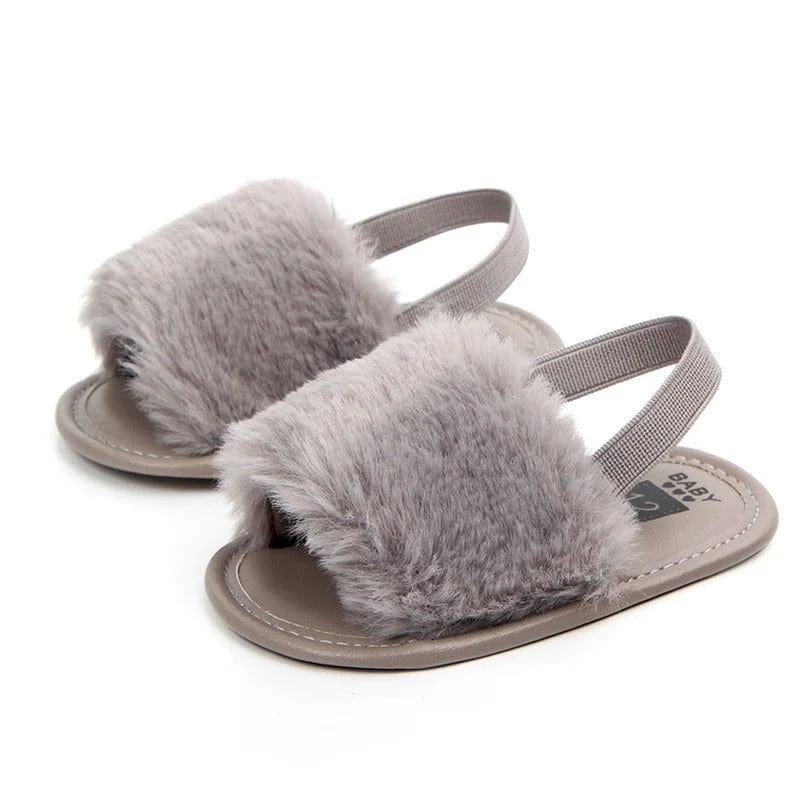 Fluffy Heart Baby Sandals