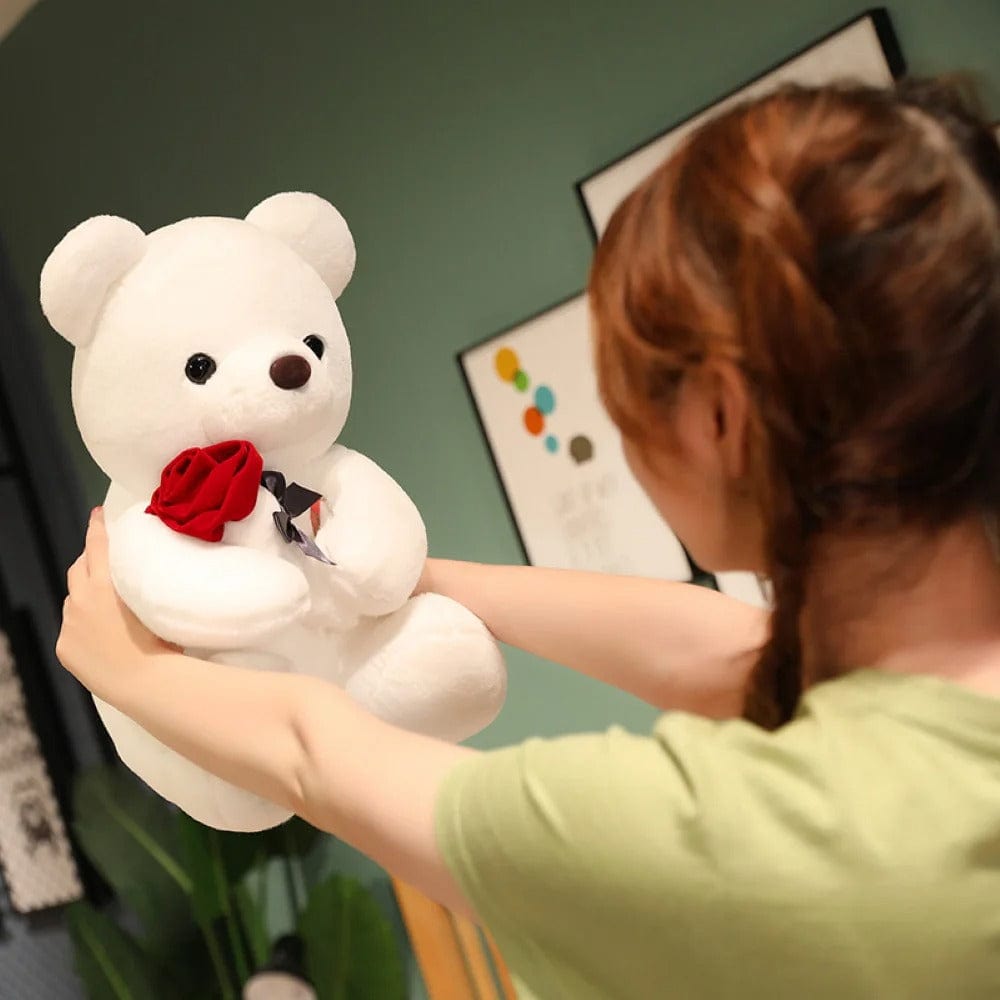 Rose Gift Stuffed Bear - Valentine's Edition