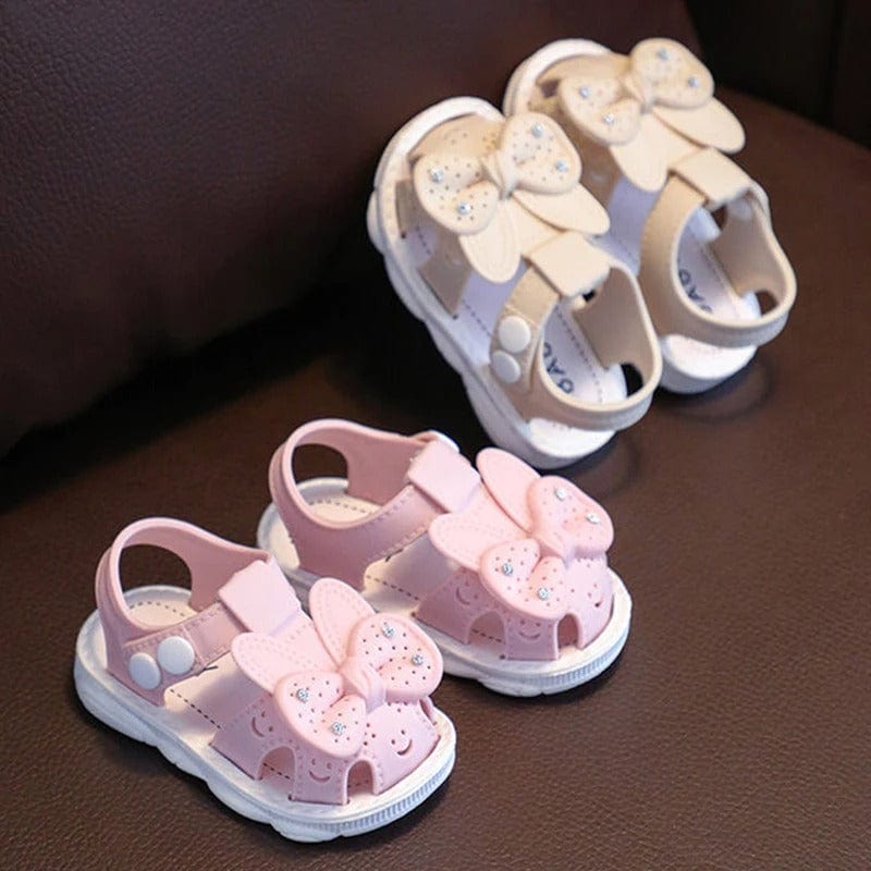 Sparkle Bow Baby Sandals – Soft & Stylish