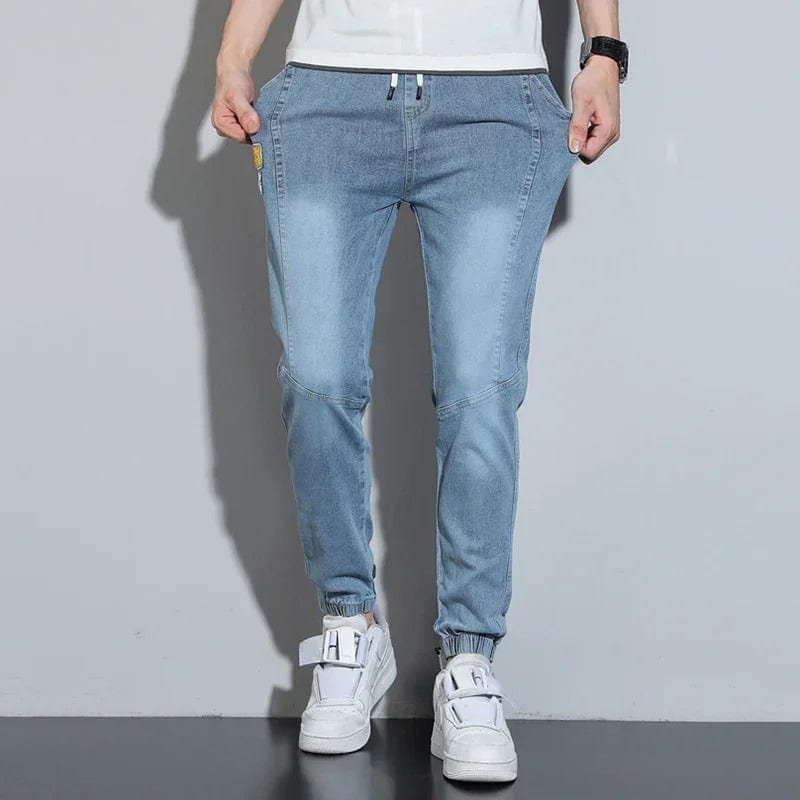 Men's Warm Fleece-Lined Denim Joggers