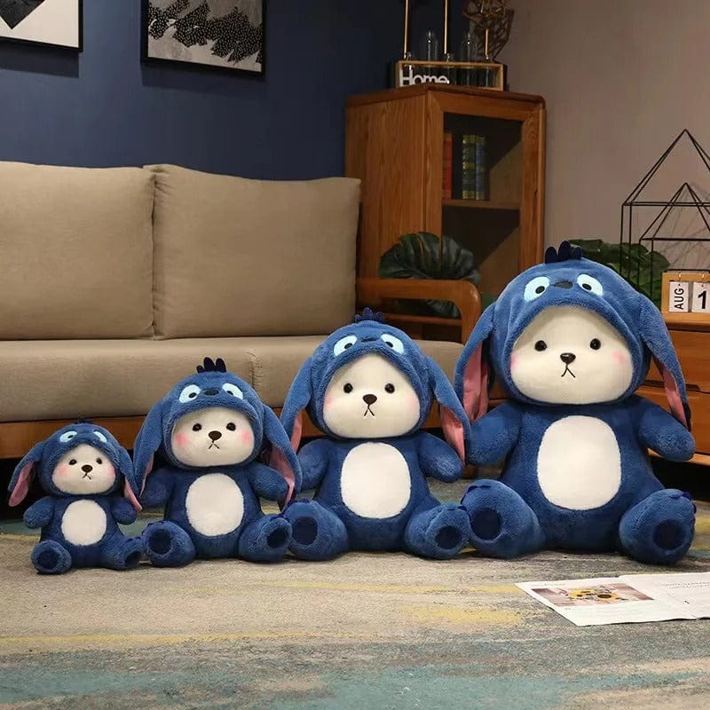Blue Bunny Hooded Stuffed Bear - Cozy Plush