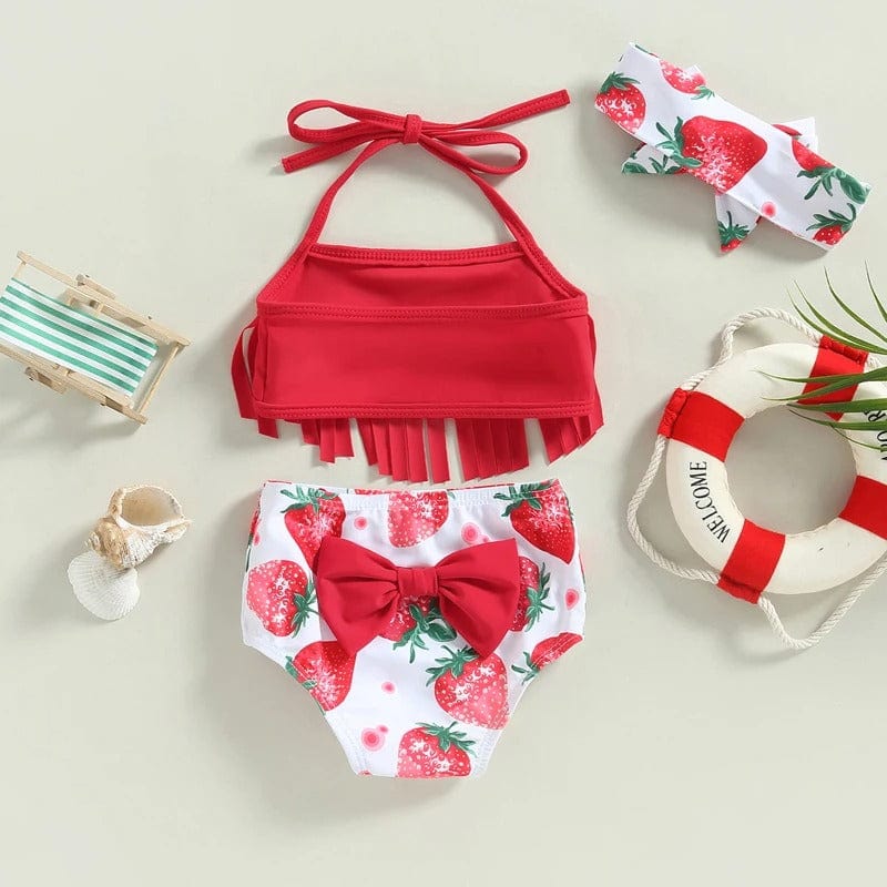 Baby Swimsuit - 3-Piece Tassel Bikini Set