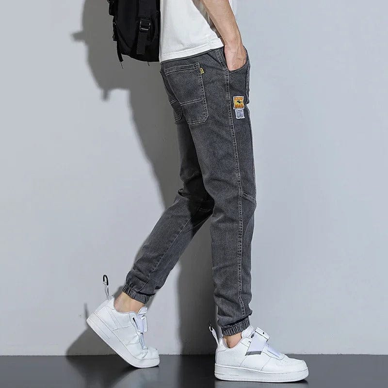 Men's Warm Fleece-Lined Denim Joggers